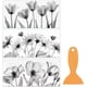 thumbnail image 1 of Juego de 3 calcomanías de flores vintage para muebles y manualidades, 15 x 30 cm, diseño de tulipanes y margaritas, con 1 raspador., 1 of 9