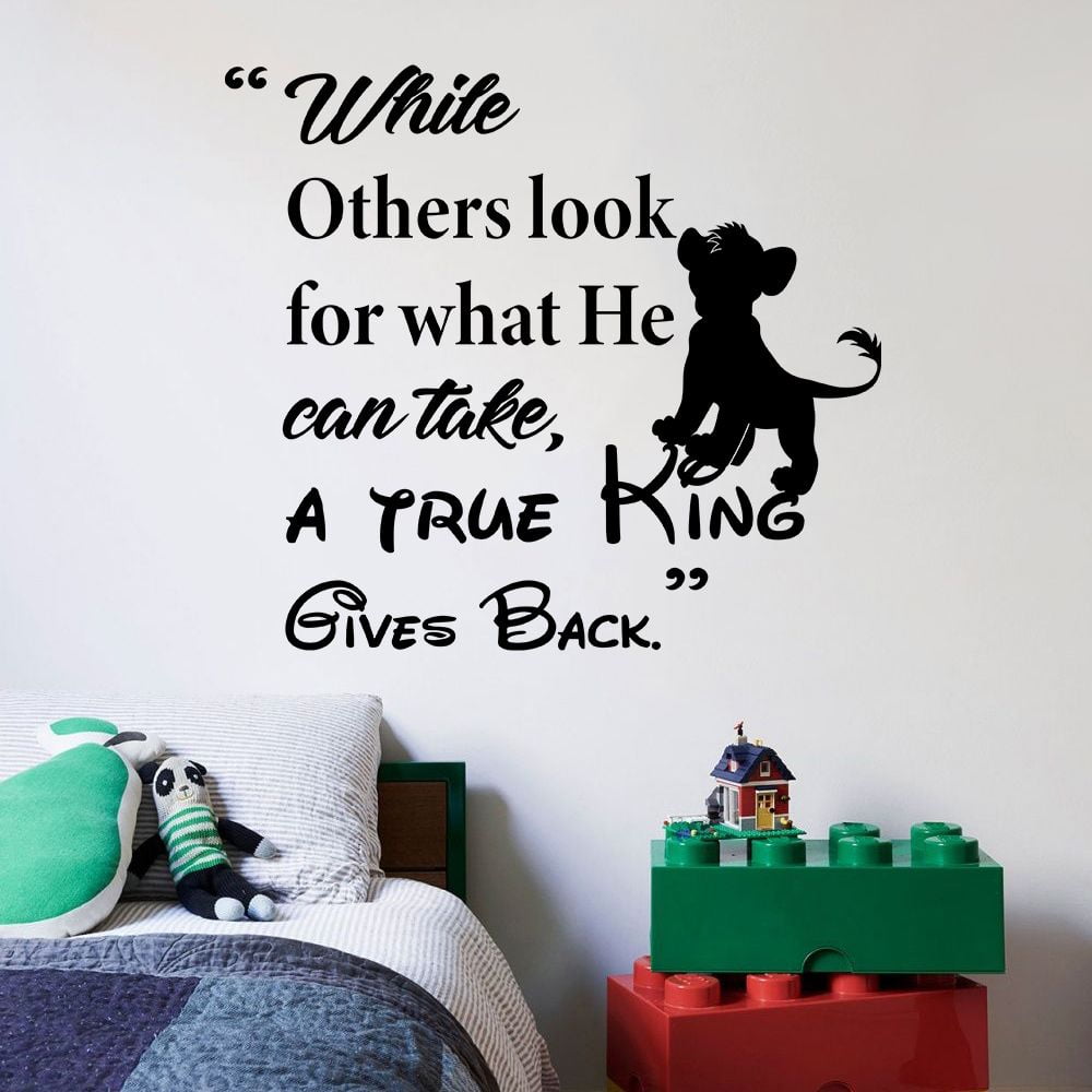 Lion King Simba True King Quote Disney Cartoon Quotes Wall Sticker Art