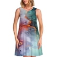 thumbnail image 1 of Disketp Colorful Abstract Waves para Vestido sin Mangas para Mujeres, Vestidos de Verano para Mujeres, Casual y Holgado para la Playa, 1 of 7