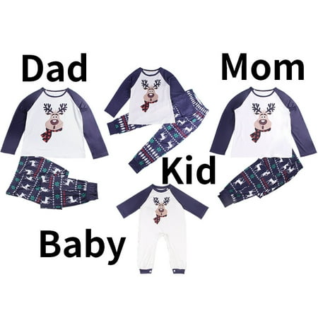 

ONTNO Fashion Christmas Print Long-Sleeved Parent-Child Loungewear Pajamas Set