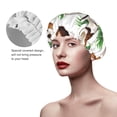 thumbnail image 5 of coconuts palm leaves Shower Cap, Reusable Bath Hair Hat for all Hair Lengths Hair Cover with Elastic Band Double Waterproof Layers Bathing Hat, 5 of 5