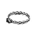 thumbnail image 5 of AeraVida Trendy Black Crystal Centerpiece Weave Braided .925 Sterling Silver Band Ring-8, 5 of 5