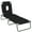 Black, variant on Outsunny Adjustable Outdoor Lounge Chair, Garden Folding Chaise Lounge w/ Reading Hole Reclining Tanning Chair Seat, Folding Camping Beach Lounging Bed with Support Pillow, Brown