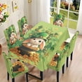 thumbnail image 2 of TSOVTHRID Green Hat Rabbit Print 7 Pcs Tablecloth Chair Cover Set Chair Covers Shamrock Gold Coin Print Rectangle Table Cloth Oil Proof for Dining Room Banquet Party St. Patrick's Day Decor, 2 of 6