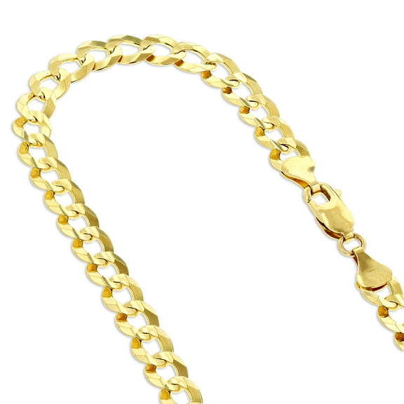 Solid 10K Yellow Gold Italy Cuban Curb Link Bracelet 4.5mm Wide 8 Long with Lobster Clasp
