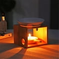 thumbnail image 4 of Necvior Ceramic And Wood Wax Melt Burning Stand With Tealight Holder For Easy Use In Bedroom Or Living Room, 4 of 12