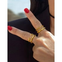 NOODLE WAVE 18K GOLD VERMEIL STACKING RING