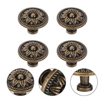 Milisten 4-Pack Dark Brown Vintage Style Cabinet Knobs for Home Furniture, Decorative Drawer Handles and Pulls