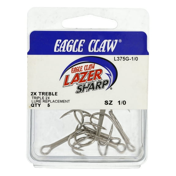 Lazer Sharp L375G3-1/0 Reg Shank Curved Point Hook, Size 1/0 Hook