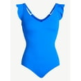thumbnail image 4 of Time and Tru Women's and Women's Plus Size Ruffle Strap One Piece Swimsuit, Sizes XS-3X, 4 of 5