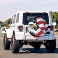 thumbnail image 3 of Foruidea American Flag Eagle Spare Tire Cover Dust-Proof Wheel Tire Cover Fit Trailer, RV, SUV and Many Vehicle, 3 of 10