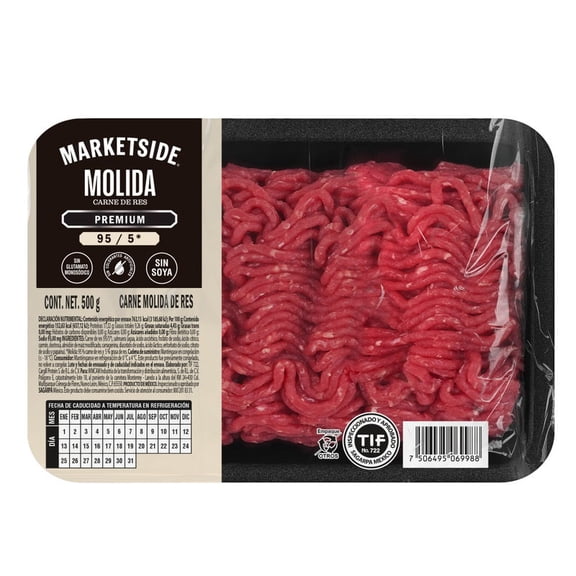 Carne Molida de Res 95/5 Marketside 500 g