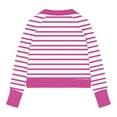 thumbnail image 5 of JTSRKL Cute Kids Girls Striped T-Shirts Spring Fashion Long Sleeve Casual Half Zip up Stand Collar Pullover Tops Loose Lightweight Comfy Workout Tees Sweatshirt with Pockets Pink 5-6 Years, 5 of 5