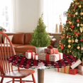 thumbnail image 4 of Round Fitted Tablecloths with Elastic Edge Snowman Xmas Ball Pine Tree Bird Waterproof Table Cover for Kitchen Dining Party Decor,55" - 60", 4 of 9