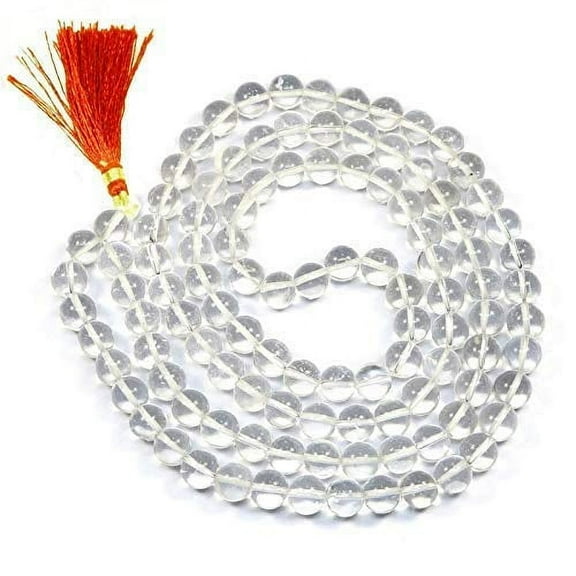 Sphatik/Crystal Jaap Mala for Pooja (108 1 Beads) | Natural & Certified | Astrological Beads | Positive Effect | Unisex Both for Men & Women (5 MM) By Indian Collectible