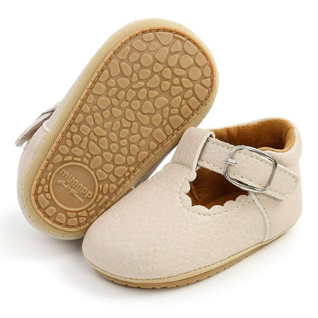 

Baby Girl Mary Jane Flats Infant Moccassions Toddler Wedding Princess Dress Shoes(0-6 Months Brown)