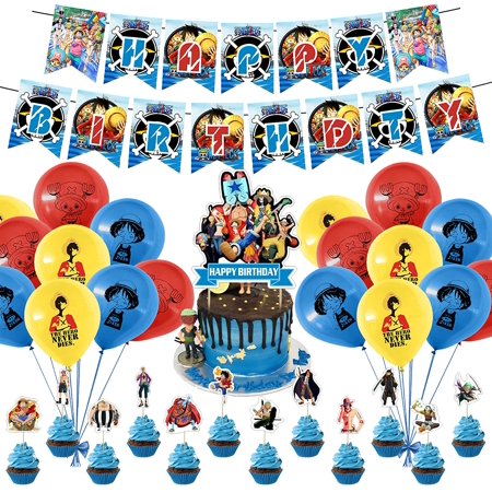 One Piece Party Upplies One Piece Theme Happy Birthday Decoration Banner Pirate Latex Balloon Monkey D Luffy Cupcake Toppers Et And Cake Topper One Piece Anime Party Decorations For Kids Boy One Piece Party Upplies One Piece Theme Happy Birthday Decoration Banner Pirate Latex Balloon Monkey D Luffy Cupcake Toppers Et And Cake Topper One Piece Anime Party Decorations For Kids Boy