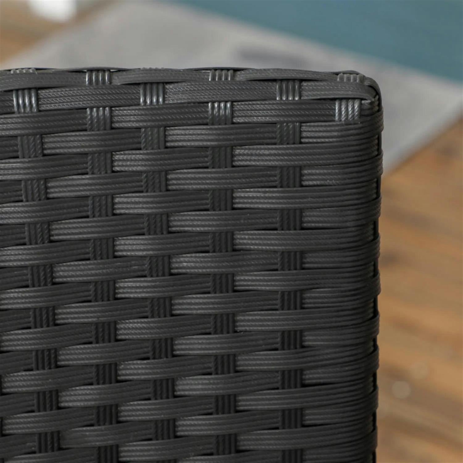 Demi Bonn Outdoor Dining Chairs Set of 2 with Armrests & Backrest, Stackable PE Rattan Patio Dining Room Chairs with Cushion for Garden, Backyard, Lawn, Black