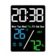 thumbnail image 2 of Reloj digital LED, multifuncional, muestra fecha, semana, temperatura, humedad, DST, brillo ajustable, alarma dual, tricolor, 2 of 6