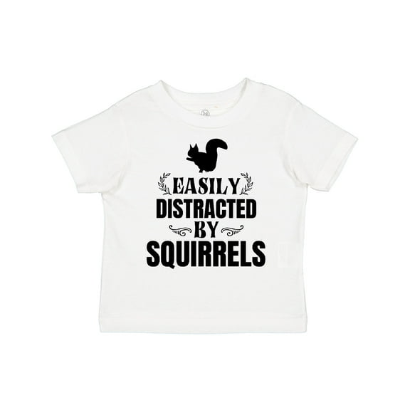 Inktastic Easily Distracted by Squirrels Boys or Girls Toddler T-Shirt