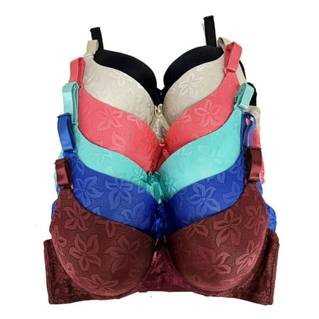 Women Bras 6 Pack of T-shirt Bra B Cup C Cup D Cup DD Cup DDD Cup 36D (S8279)