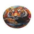 thumbnail image 1 of Disketp Colorful Plant Tiger Funda Redonda para Taburete, Funda de Cojín para Silla de Bar Suave y Elástica-13 inch, 1 of 7