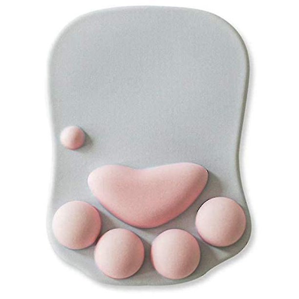 Alfombrilla de ratón 3D con almohadilla de soporte para reposamuñecas suave - Antideslizante (gris)
