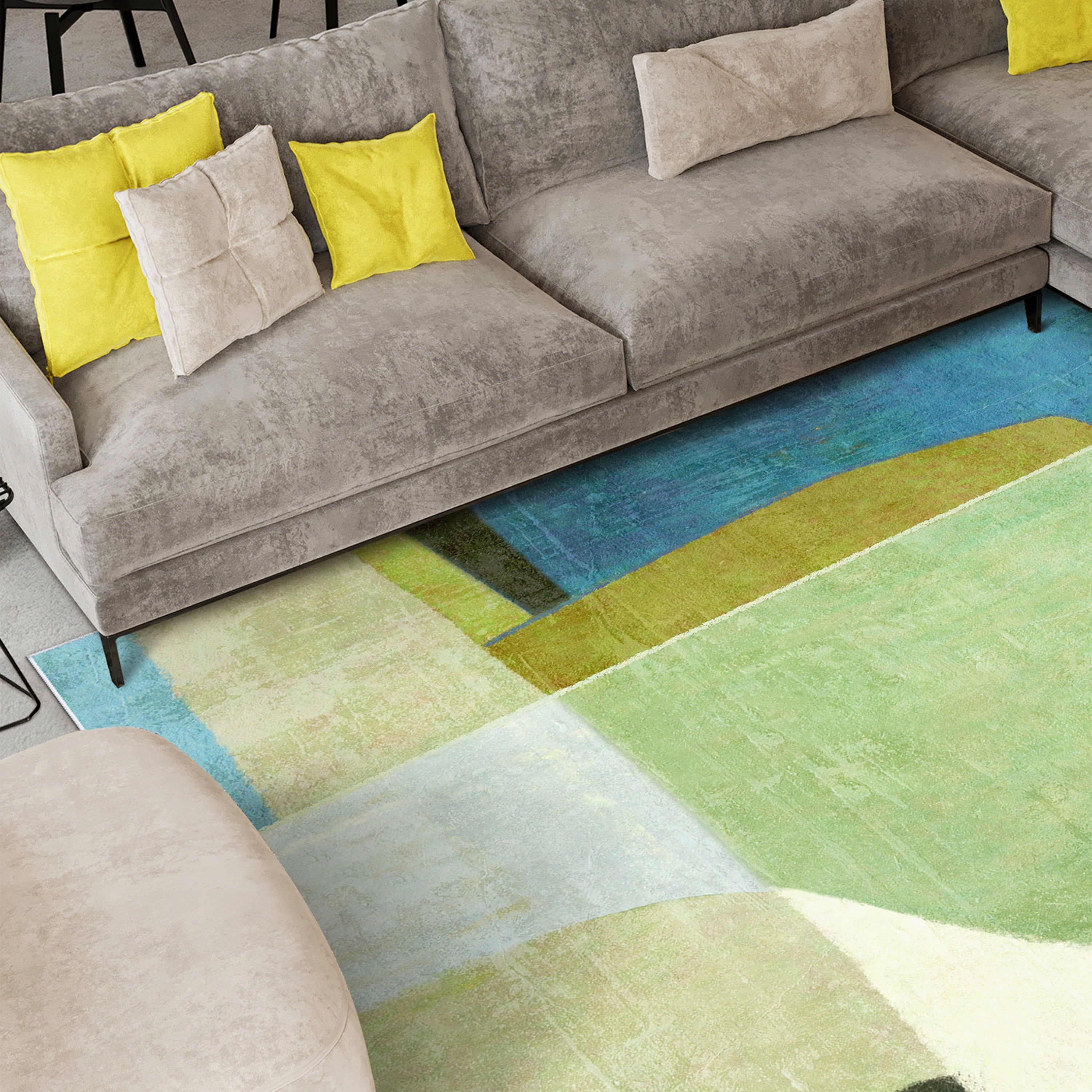 Verdent I Washable Geometric Art Area Rug size 8'x10', Power-loomed, Heavenly Softness with Non-Slipping Backing