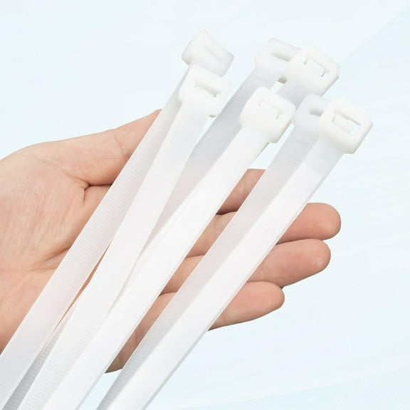 White Zip Ties 20 Inch Heavy Duty 40 PCS, 250 LBS Ultra Strong Plastic Wire Ties, Large Wrapped Cable Ties Extra Long Ties, UV Resistant Indoor and Outdoor