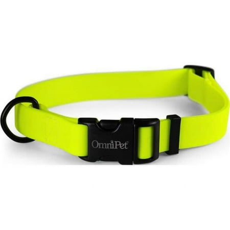 UPC: 0024764263518 | Leather Brothers 1 x 18 x 26 in. Carnival Biothane Dog Collar Neon Yellow