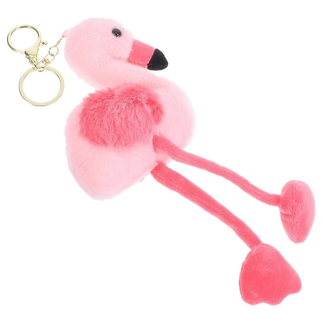 Flamingo Plush Pendant for Backpacks - Adorable Pink Stuffed Animal Keychain