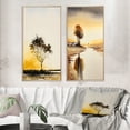 thumbnail image 1 of Designart "Countryside Tree Silhouette at Sunset I" Landscape Forest Framed Wall Art Set Of 2 - Country Yellow Framed Canvas Set For Living Room Decor, 1 of 6