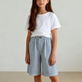 thumbnail image 6 of Bovxnpu Girls Summer Capris Wide Leg Pants Linen Cotton Girls Shorts Casual with Pockets Loose Pants, 6 of 8