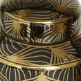 thumbnail image 4 of DecMode 14", 12"H Black Ceramic Floral Decorative Jars with Gold Accents, 2-Pieces, 4 of 7