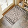 thumbnail image 4 of Absorbent Door Rug Boho Small Rug Non Slip Entryway Throw Area Rug Modern Geometric Doormat Farmhouse Area Rug for Living Room Bedroom Kitchen, 30x17Black/White, 4 of 6