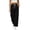 Black, variant on Summer Linen Pants for Women Fashion Casual Wide-Leg Loose Pants for Beach Vacation Drawstring Elastic High-Waisted Trouser with Pockets, Beige, Size S