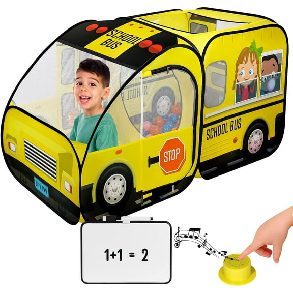Kiddzery School Bus Sound Play Button Unisex Pop-Up Play Tents
