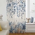 thumbnail image 5 of Blue Coastal Starfish Sheer Curtains 54 Inches Long, Beach Nautical Shell Eucalyptus Rustic Light Filering Curtains, Breathable Simi Curtain Privacy Drapes for Kitchen Bathroom Small Window Treatment, 5 of 9