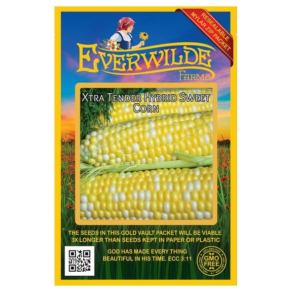 Everwilde Farms - 30 Sweet Corn Seeds (Treated) - Gold Vault Jumbo