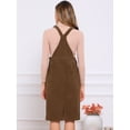 thumbnail image 3 of DARING DIVA Midi Pinafore Dress with Adjustable Straps and Pockets X-Small Brown, 3 of 6