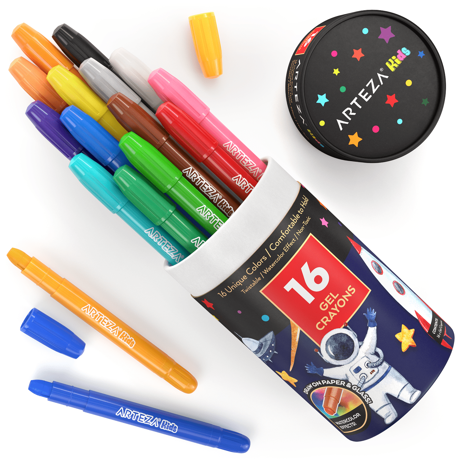 Retractable Wax Crayons - Monami 16 Colours - Factory Plaza