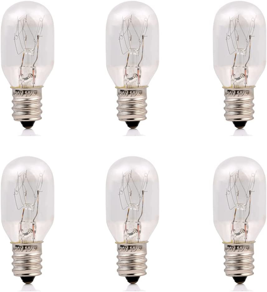 15Watt Himalayan Salt Lamp Bulbs 6Pack-E12 Socket Incandescent Bulbs 