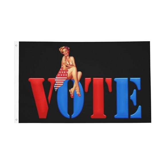 Vote Girl Flag 3x5 Ft Outdoor Indoor With Grommet Garden Yard Banner Decorative Sign