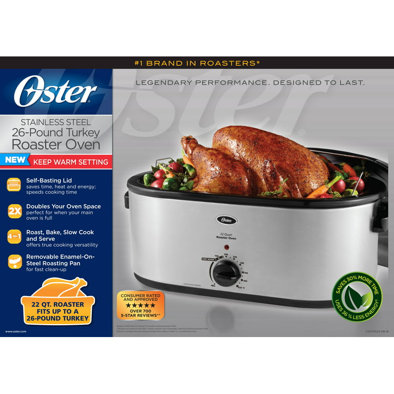 Oster CKSTRS23-SB 22qt Roaster Oven with Self-Basting Lid for sale online