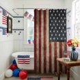 thumbnail image 3 of Vintage U.S. Flag Shower Curtain, 72" x 72", Red White Striped Star Independence Day Waterproof Bathroom Curtain Washable Shower Curtain Set with 12 Hooks, 3 of 9