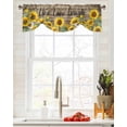 thumbnail image 4 of Tie Up Valance Curtain for Kitchen, Farm Country Yellow Sunflowers Rod Pocket Short Curtains Adjustable Tie-Up Shade Valances, Quotes on Wood Grain Window Treatment for Bathroom Living Room Bedroom, 4 of 7