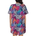 thumbnail image 6 of Fotbe Tropical Leaves Print Pajama Set for Women 2 Piece Loungewear Short Sleeve Tops and Shorts Set Soft Sleepwear-X-Large, 6 of 7