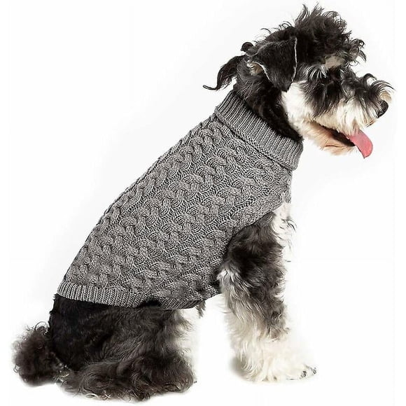 Crochet Knitted Dog Sweater Vest Dog Winter Cavalier Dog Puppy Clothes Soft Warm Sweater Knitwear For Small Medium Dogs - Gray M