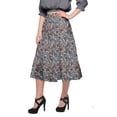 thumbnail image 3 of Moomaya Jupe en Coton avec Taille Élastique à Enfiler Jupe Évasée Imprimée Tenue d'Été, 3 of 5