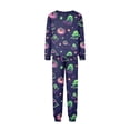 thumbnail image 5 of Family Halloween Pajama Set Long Sleeve Crew Neck, Soft Halloween Family Pajamas with Neon Green Ghost Pumpkin Print, Glow Matching Halloween Pajamas Sleepwear, 5 of 6